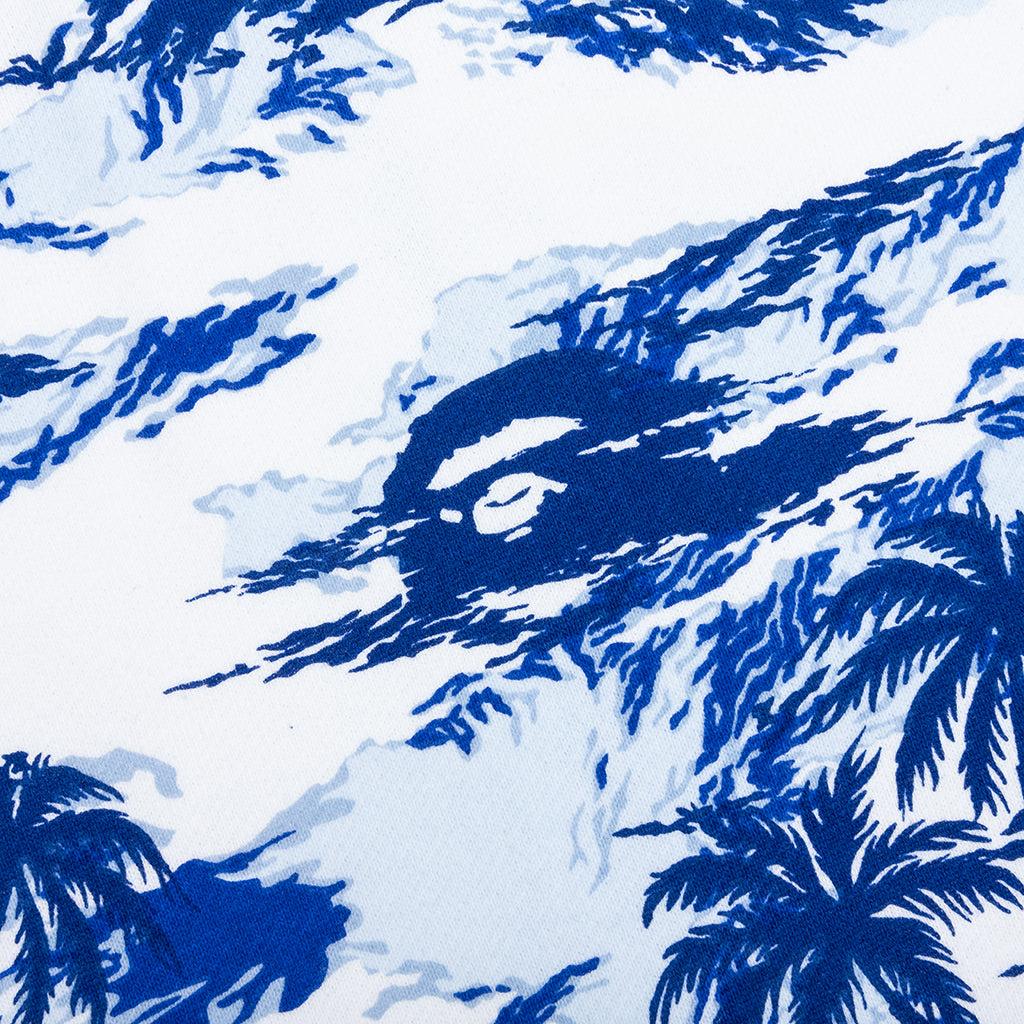Palm Tree Camo Relaxed Fit Shark Full Zip Hoodie - Blue Male Product Image