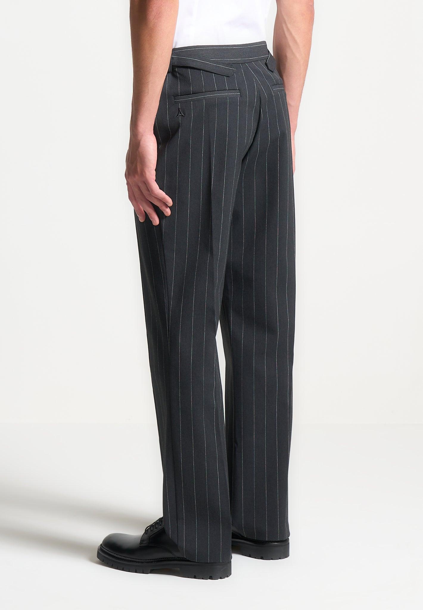Joseph - Regular Fit Pinstripe Tailored Trousers - Grey Male Product Image
