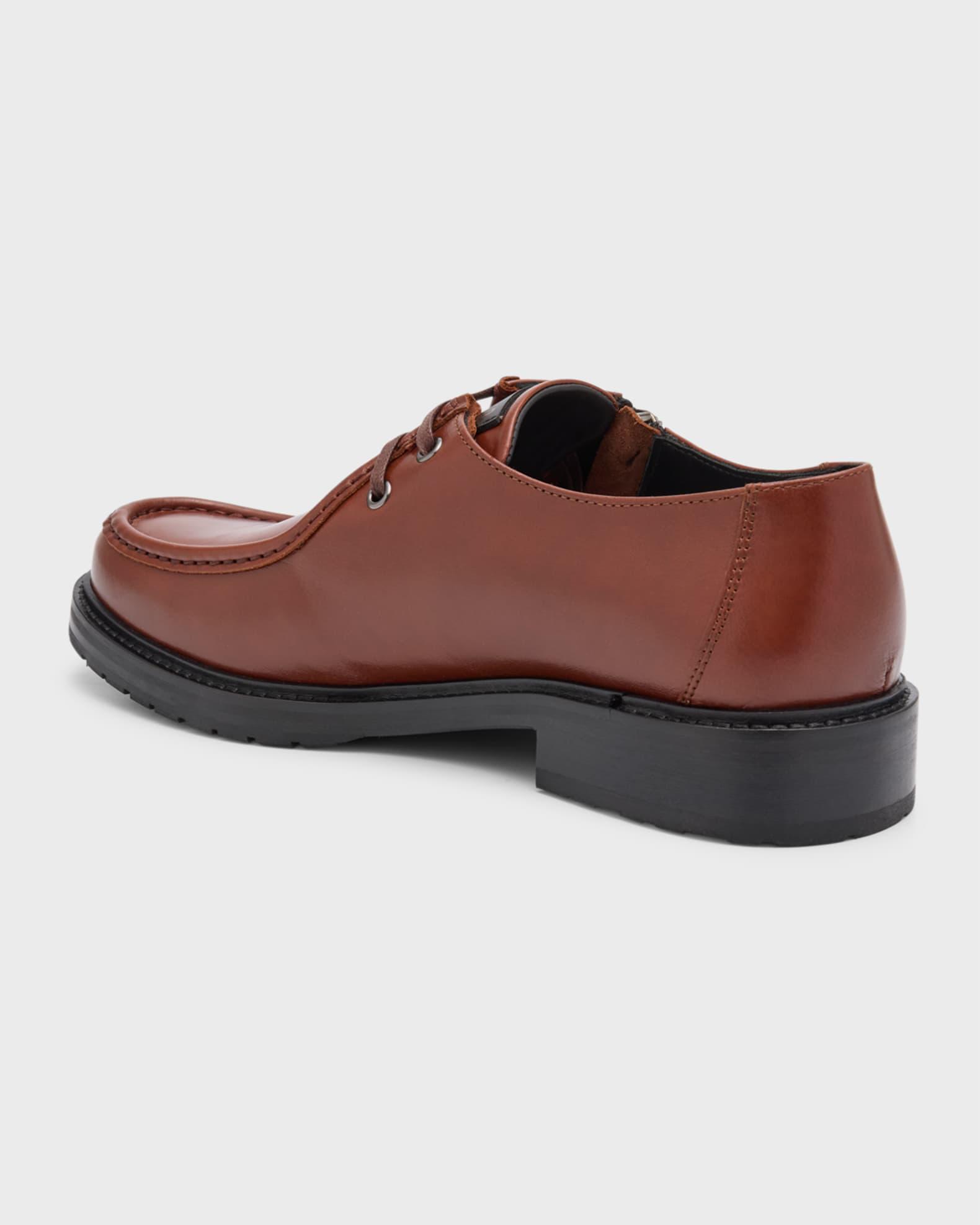 Men's Leather Casual Moc-Toe Loafers Product Image