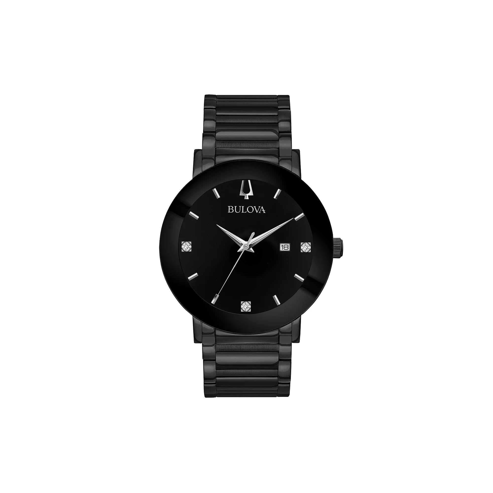 Bulova Men's Modern Diamond Black Ion-Plated Stainless Steel Watch - 98D144 - 98D144K,  Product Image