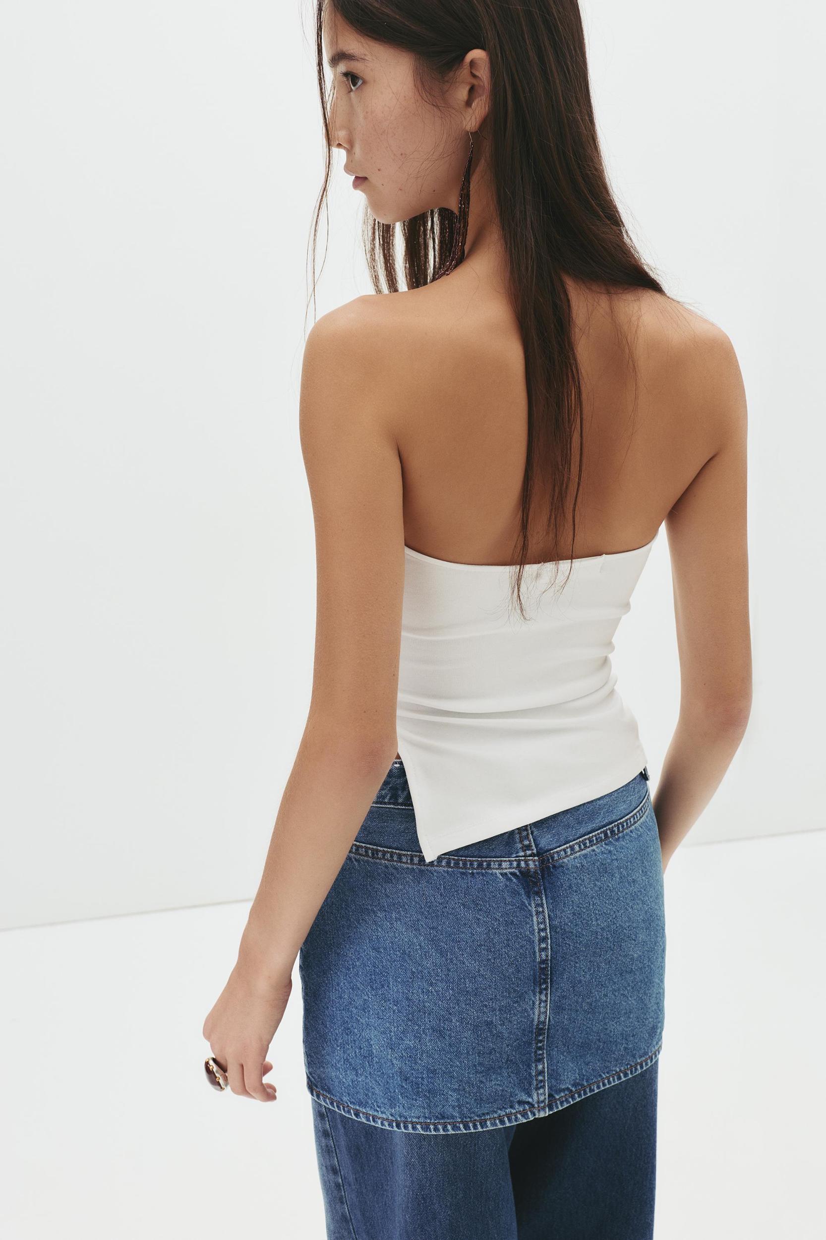 Strapless top with vent Product Image