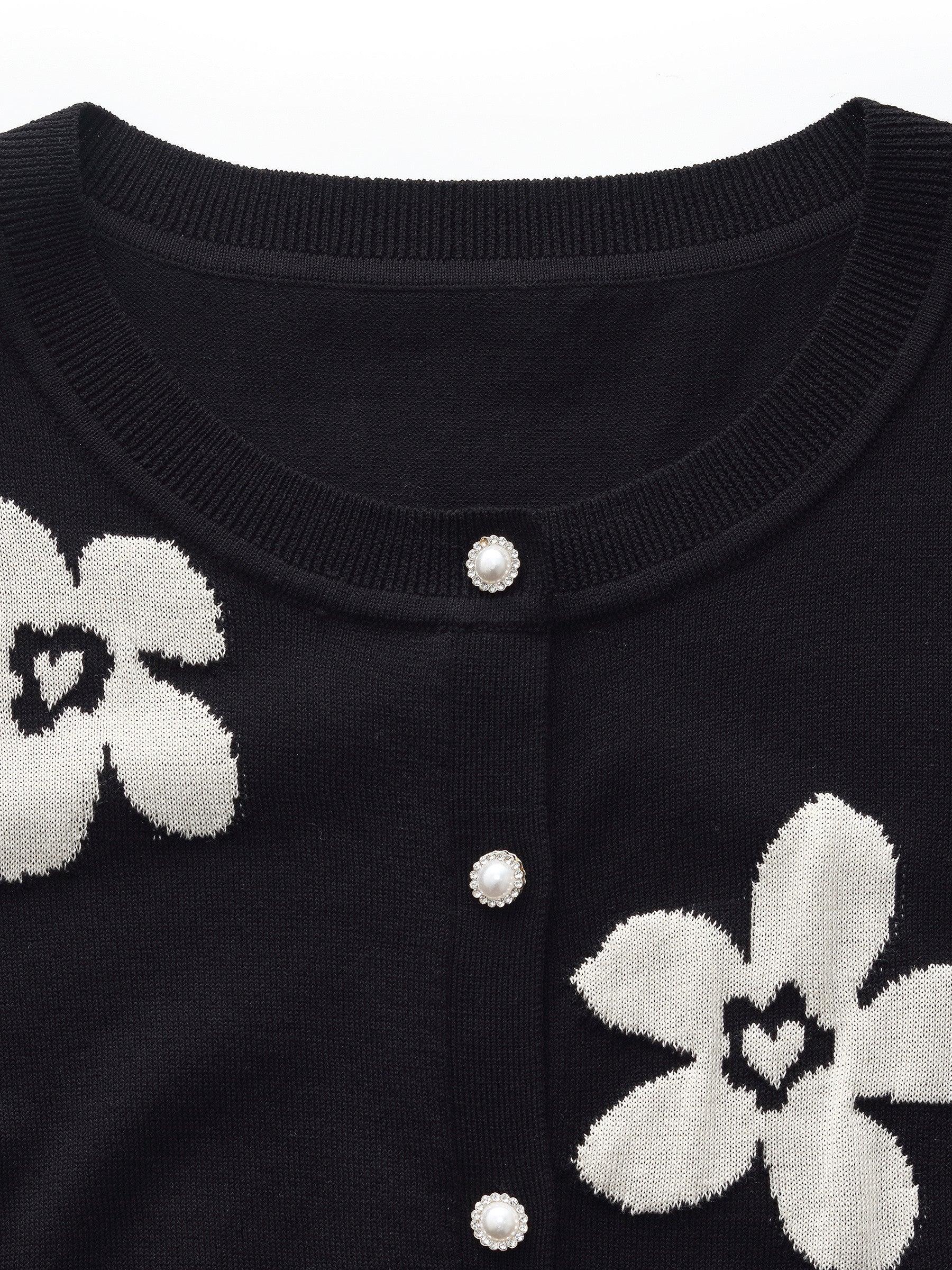 Tencel Mulberry Silk Blend Floral Jacquard Women Cardigan Product Image