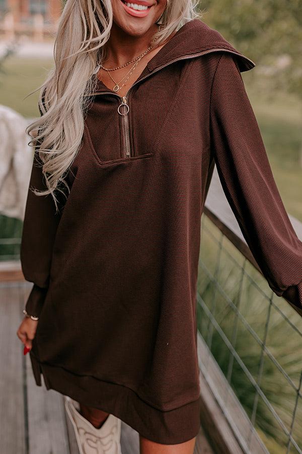 Cafe Meet Up Ribbed Mini Dress Product Image