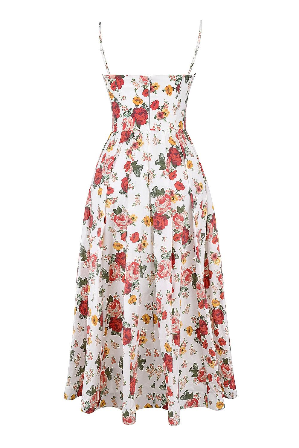 Lolita  italian rose print cotton corset sundress Product Image
