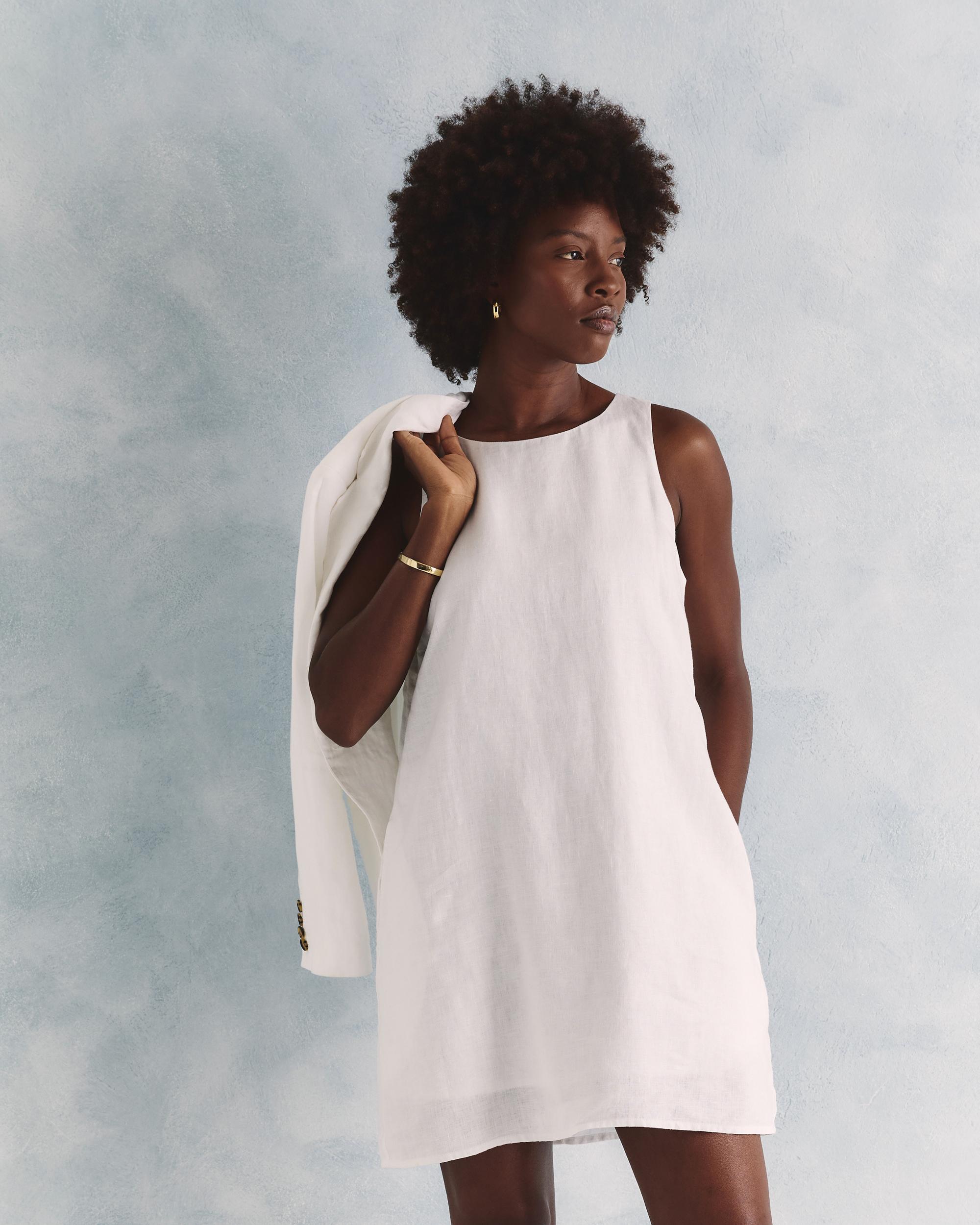 Quince | Women's 100% European Linen Tank Top Mini Dress Product Image