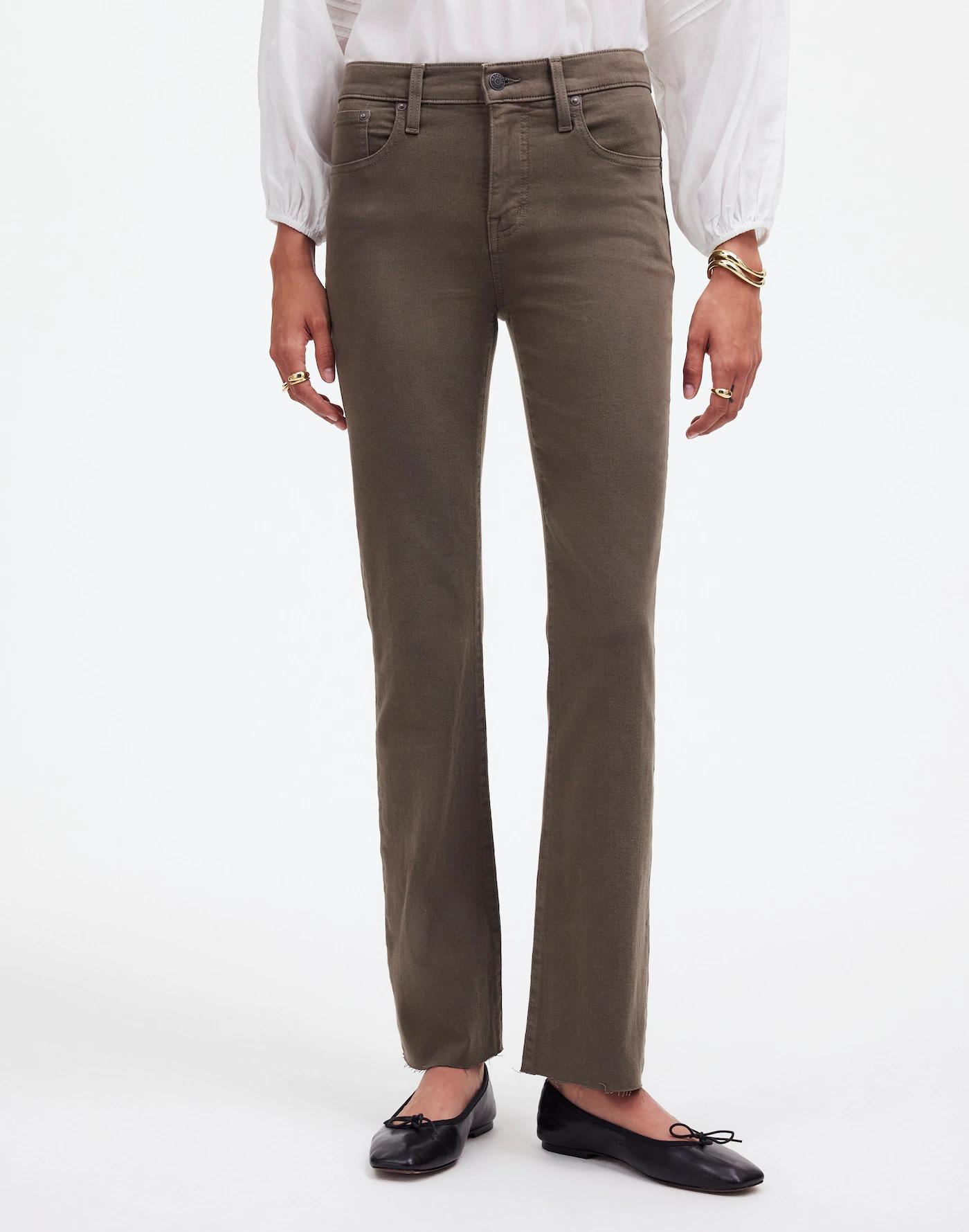Tall Kick Out Crop Jeans in Driftwood Brown: Raw-Hem Edition Product Image