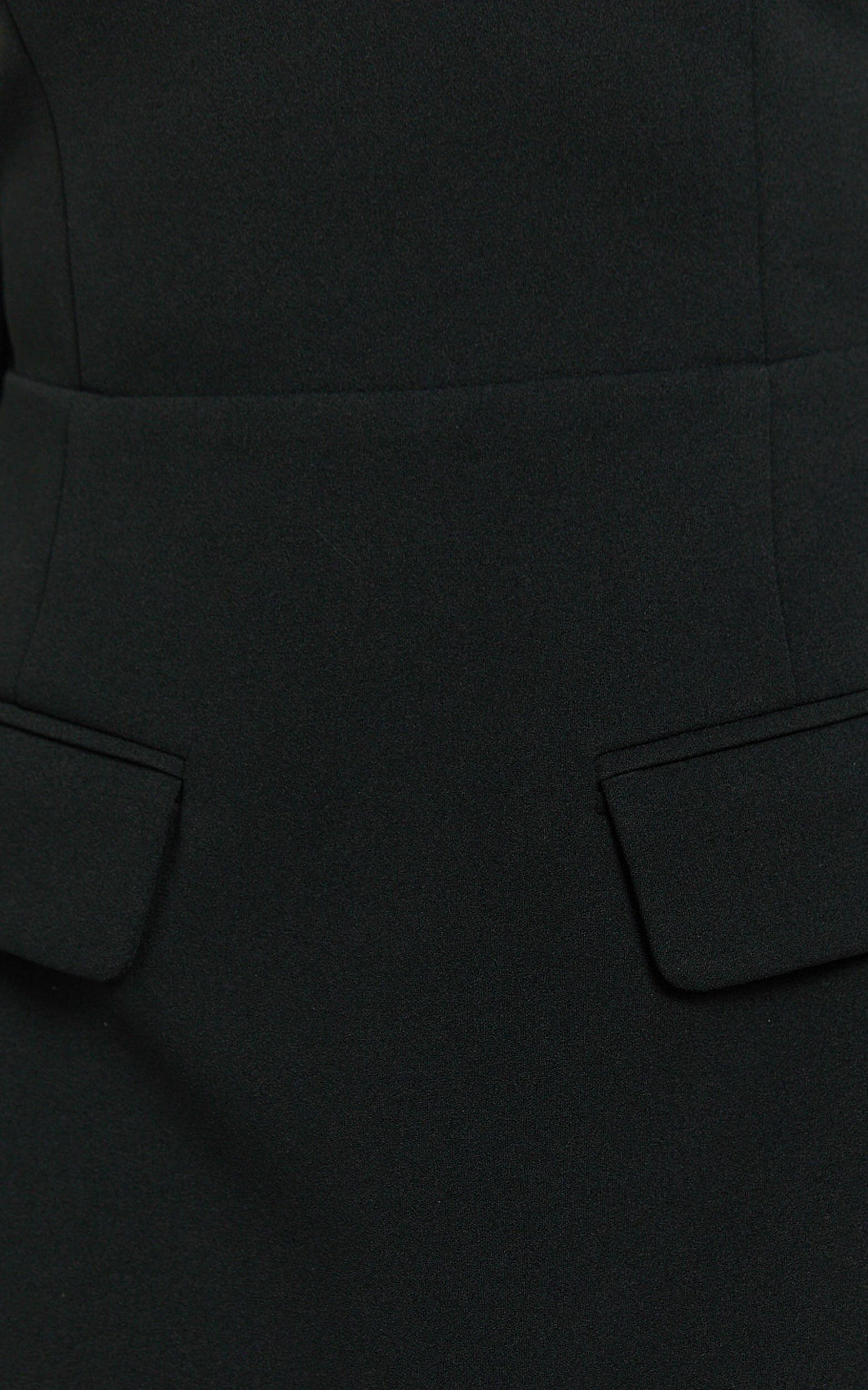 Nettie Mini Dress - Off Shoulder Longsleeve Fit and Flare Dress in Black Product Image