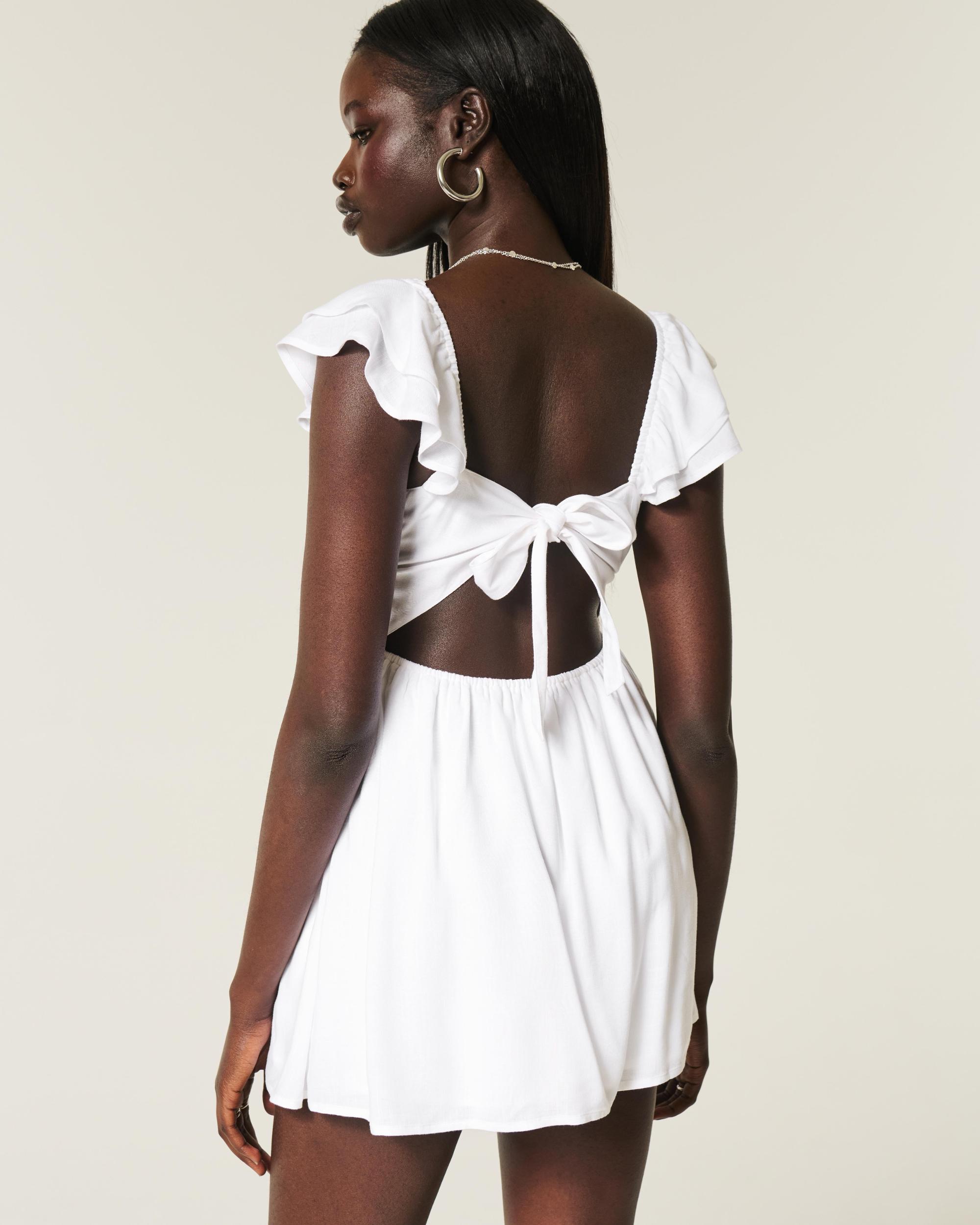 Flutter Sleeve V-Waist Mini Dress Product Image