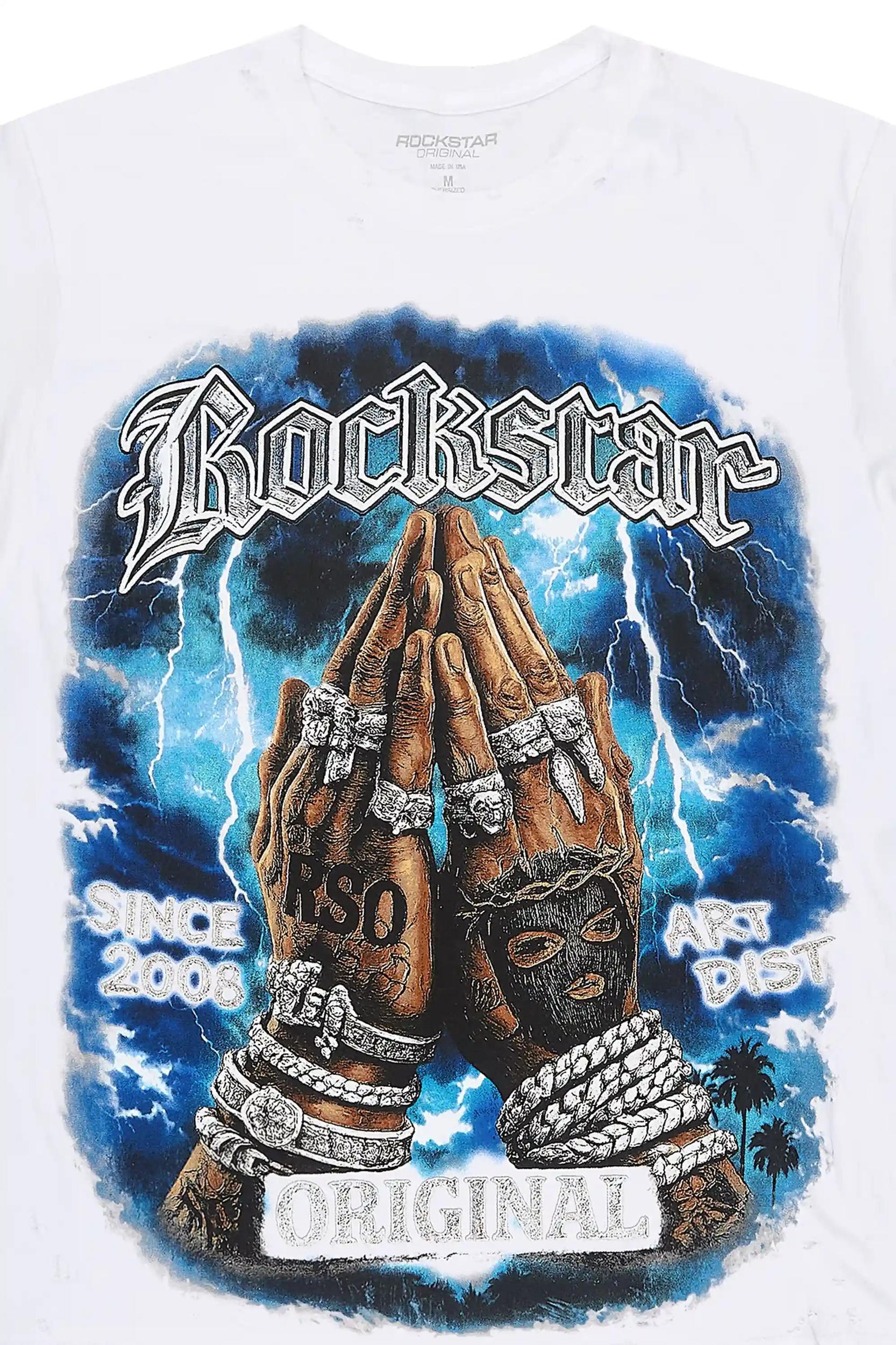 Thorne White Oversized Graphic T-Shirt Male Product Image