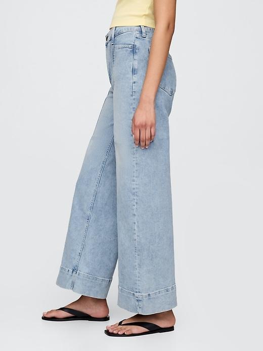 High Rise Stride Wide-Leg Ankle Jeans Product Image