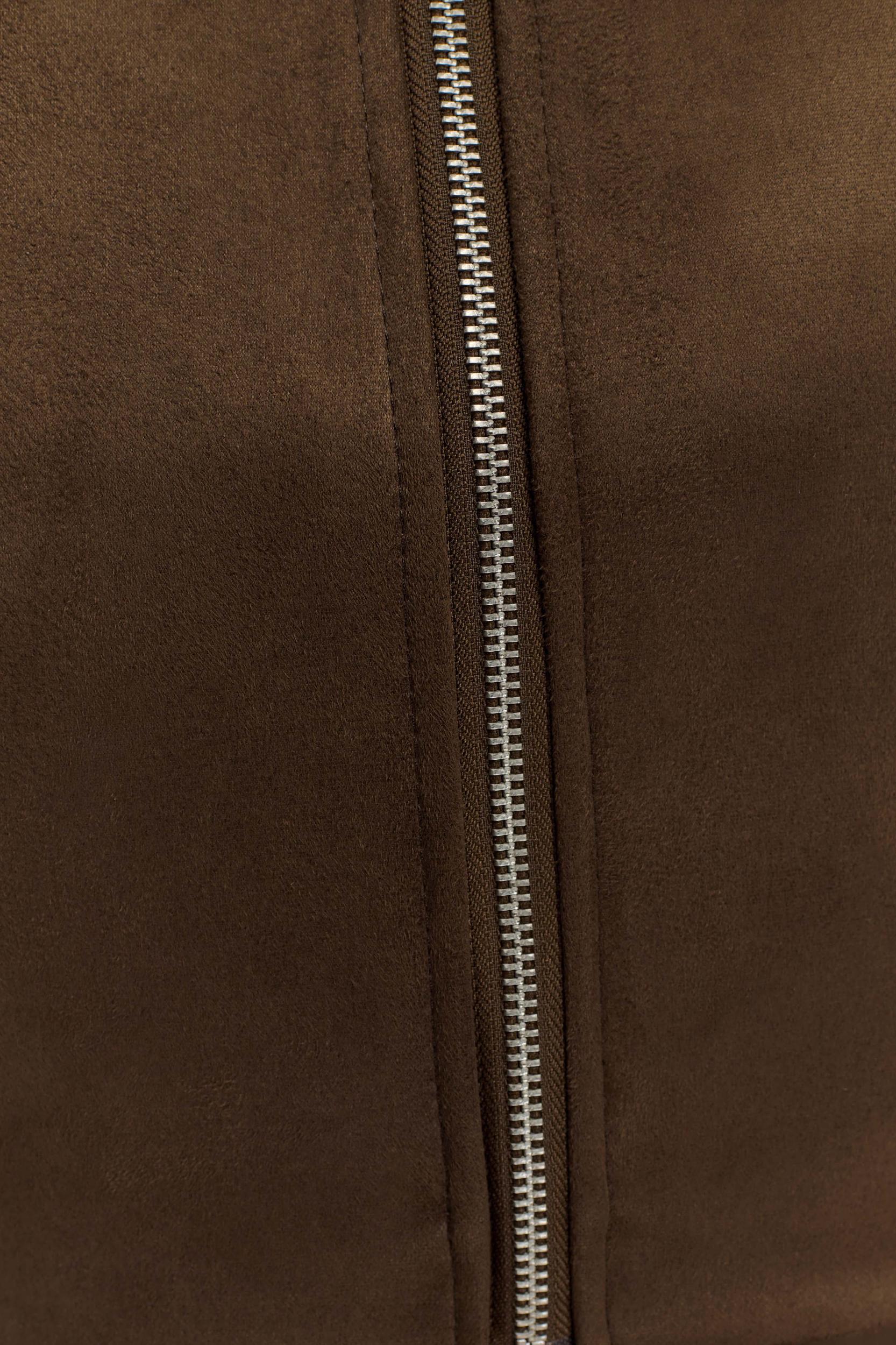 Hayes Faux Suede Collared Jacket - Chocolate Product Image