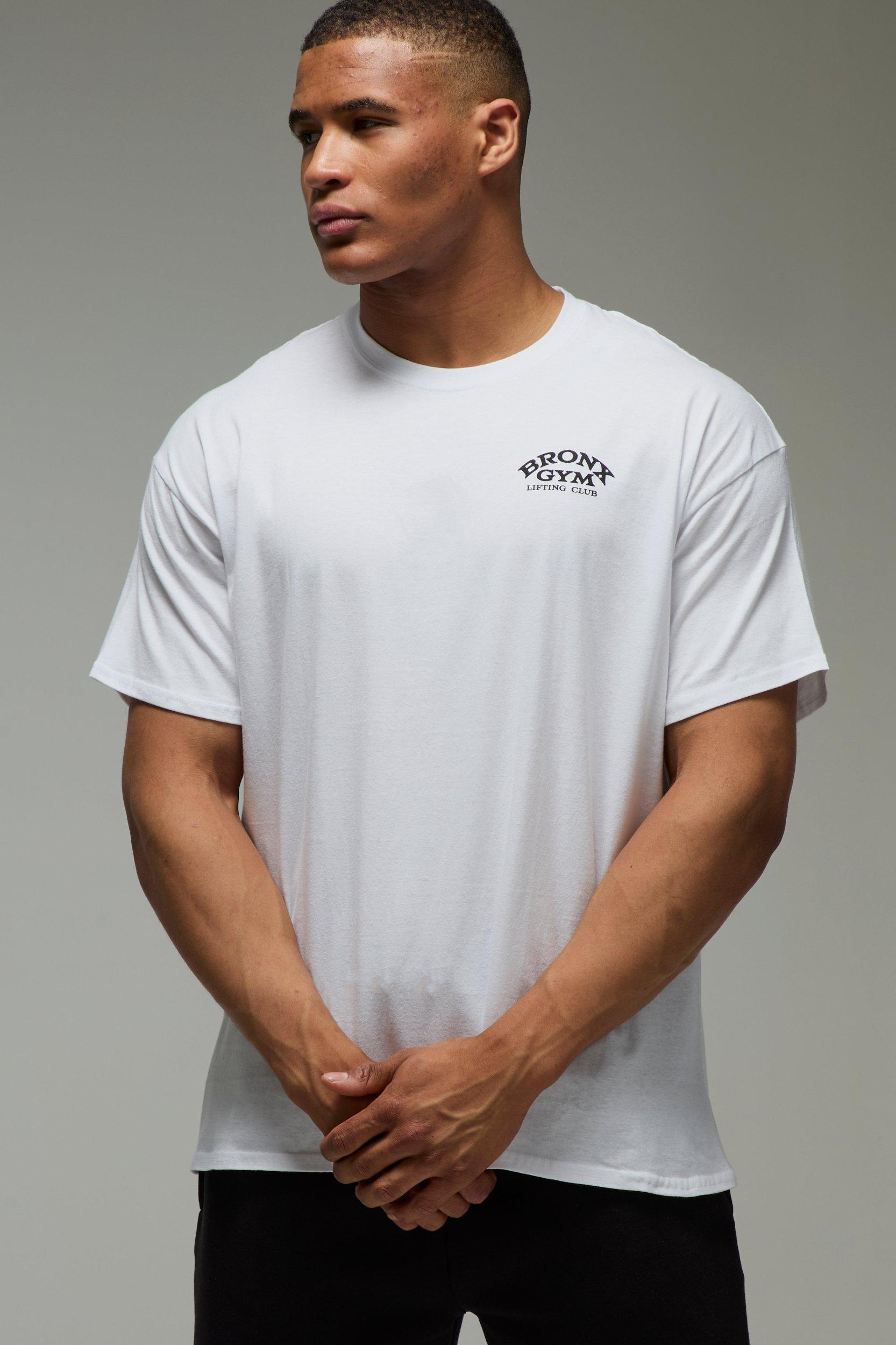 MAN Active Bronx GymGraphic Oversized T-Shirt | boohooMAN USA Product Image