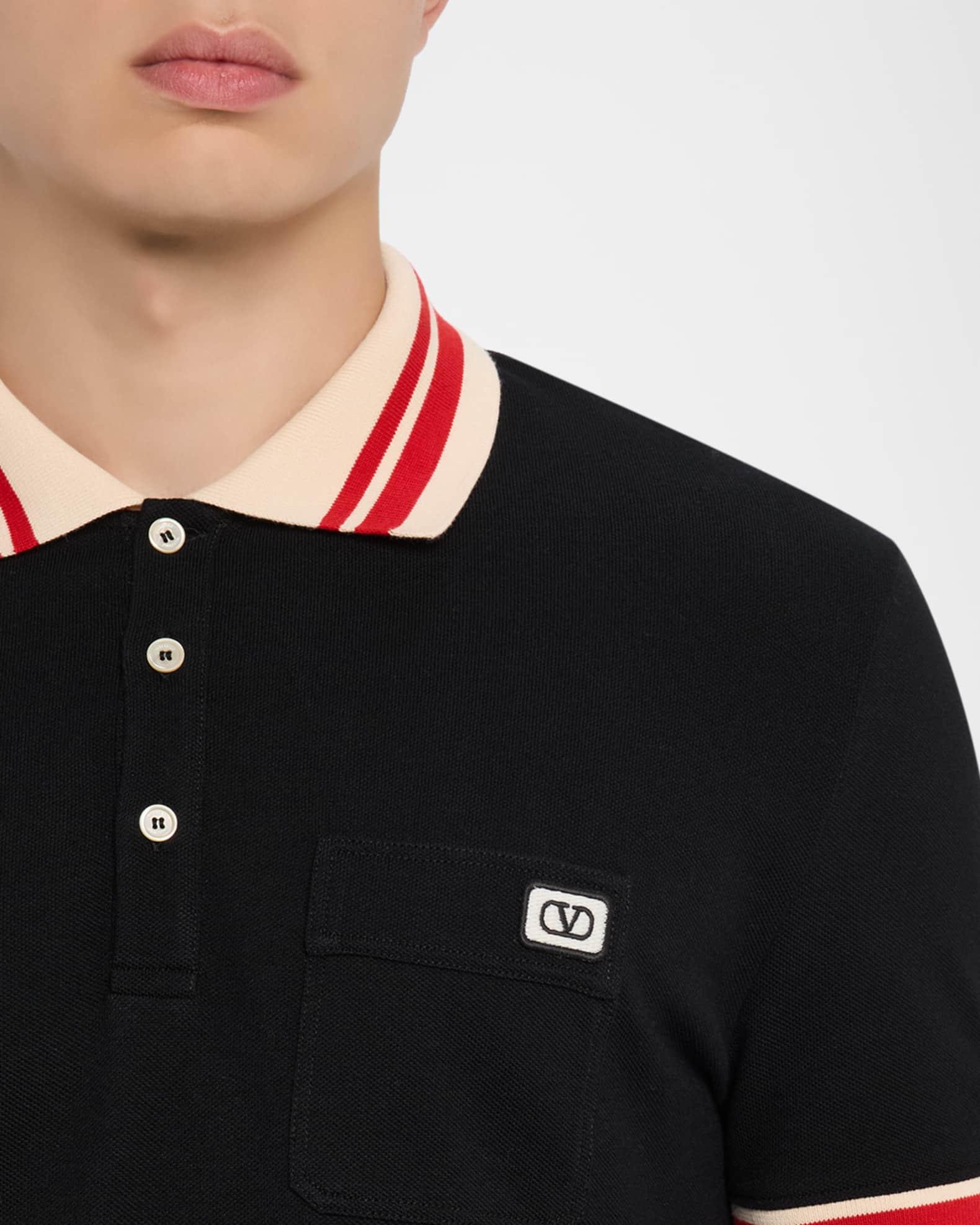 Men's Cotton VLogo-Pocket Polo Shirt Product Image