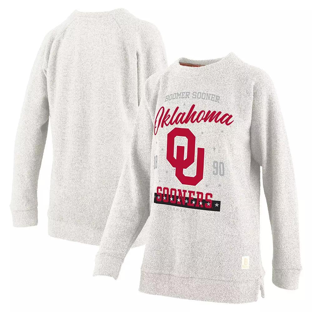 Women's Pressbox Oatmeal Oklahoma Sooners Plus Size Comfy Cairo Terry Pullover Sweatshirt, Size: XL, Team Product Image