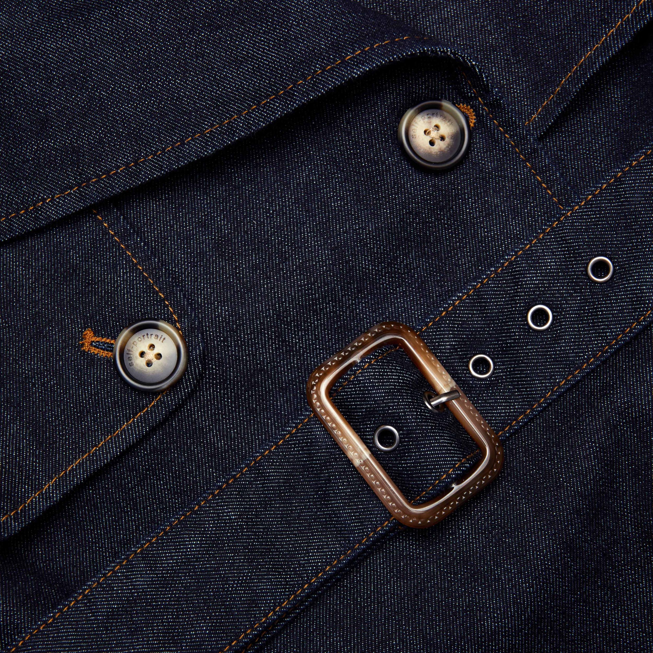 Indigo Denim Trench Coat Product Image