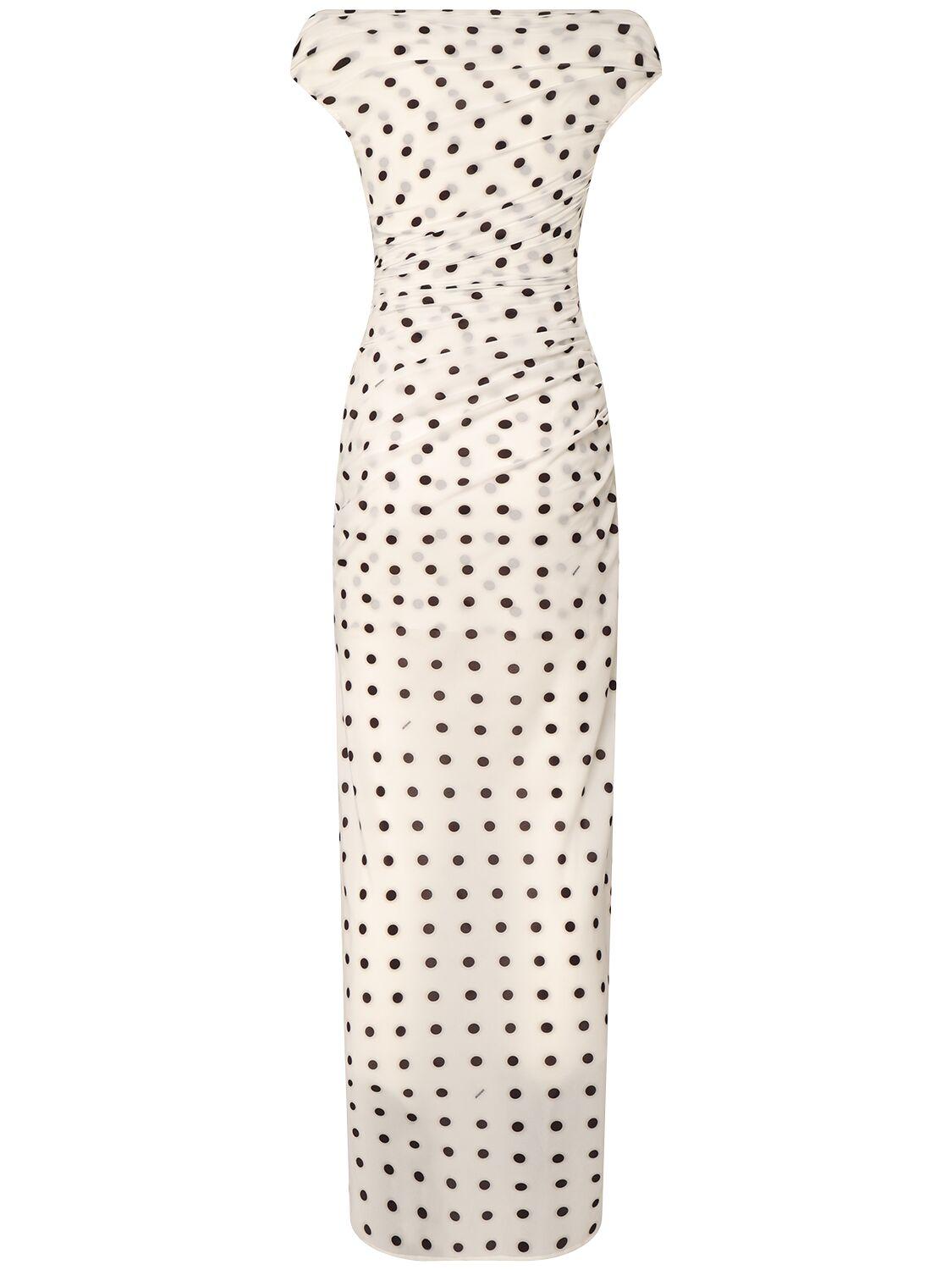 JACQUEMUS Women Rita Pois Long Dress In White Product Image