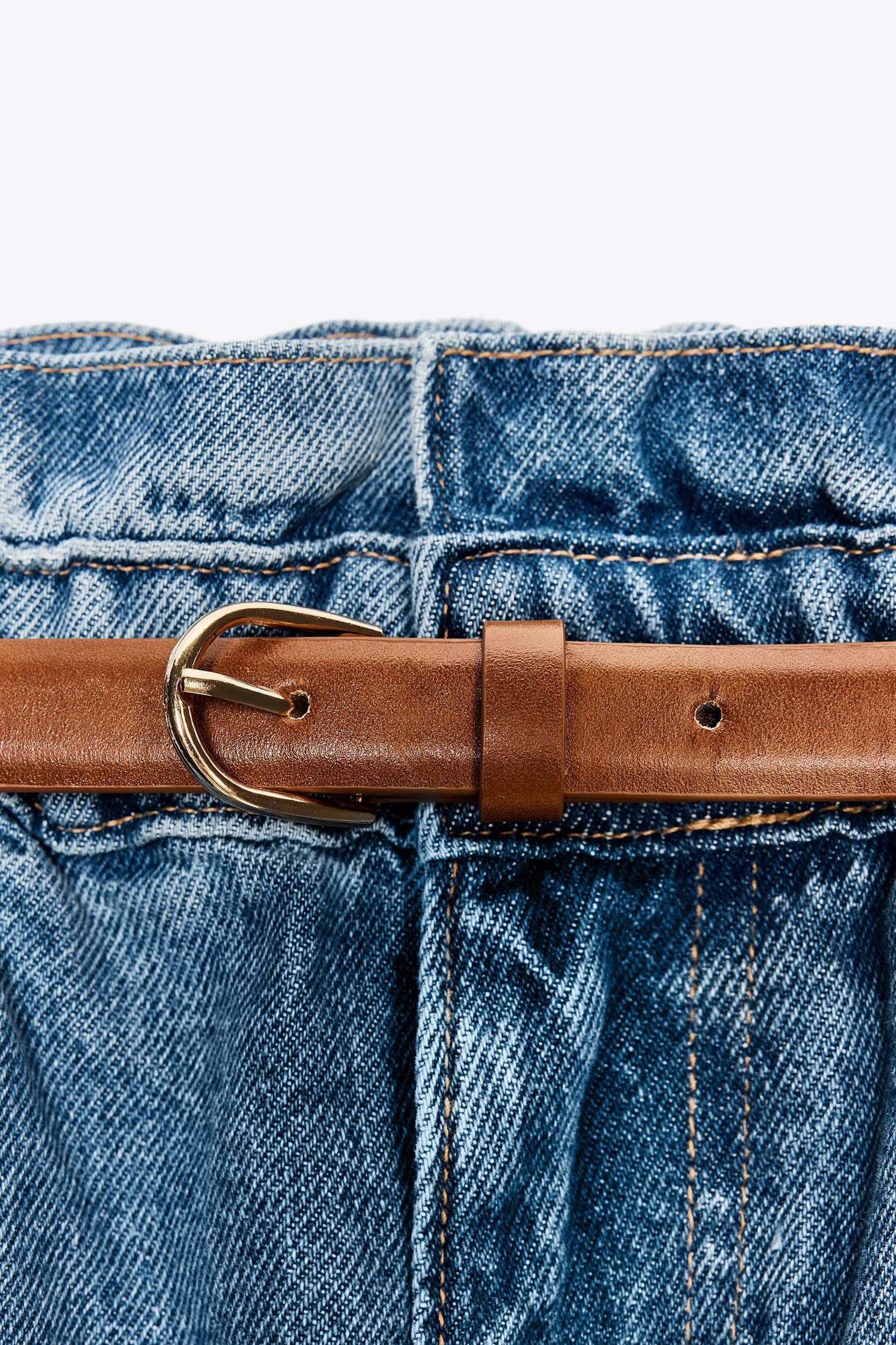 Z1975 DENIM PAPERBAG BELTED SHORTS Product Image