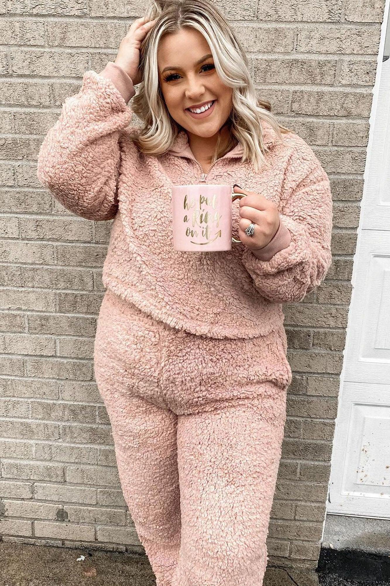 Cuddle Time Cozy Pant Set - Mauve Product Image