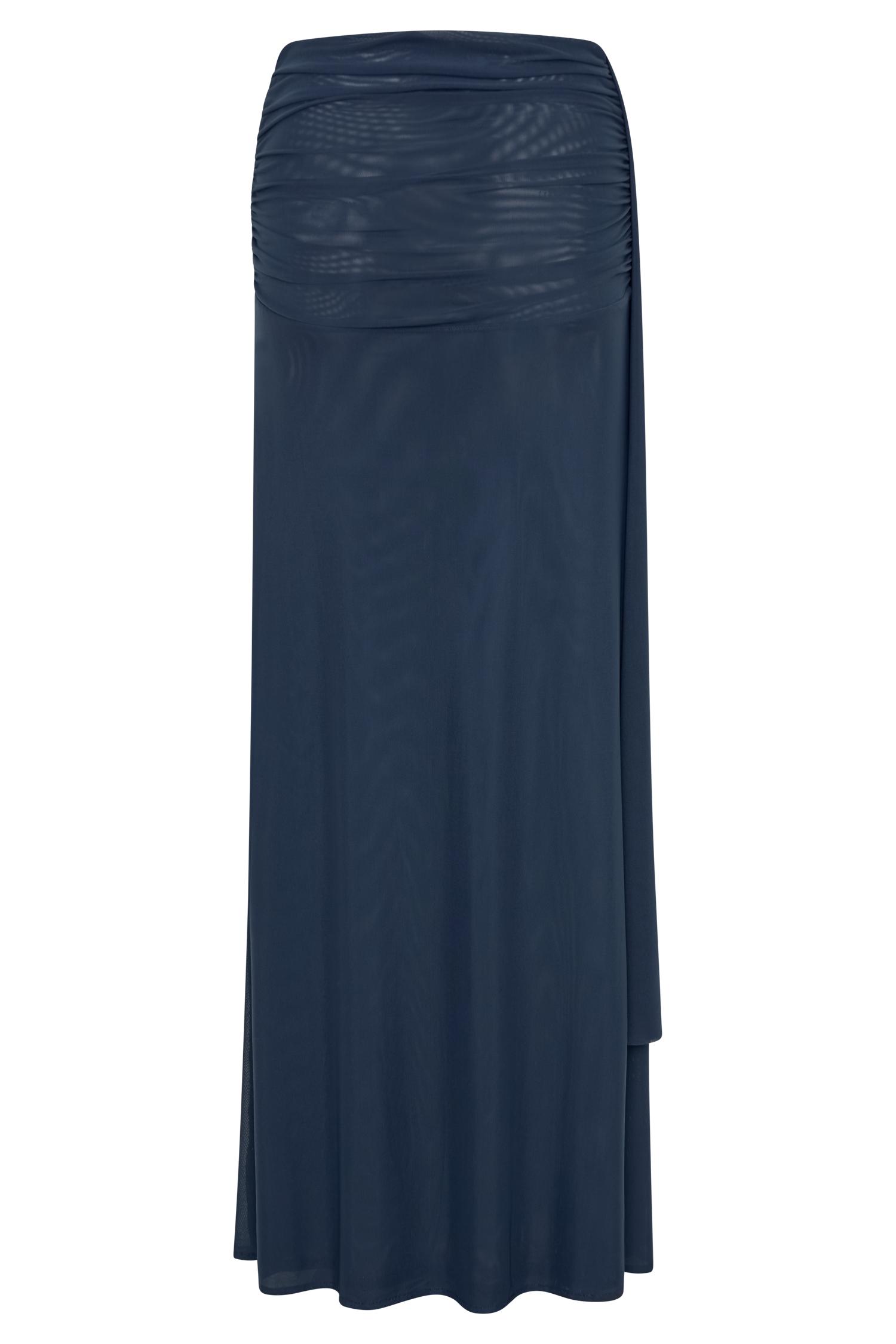 Arna Mesh Maxi Skirt - Midnight Blue Product Image