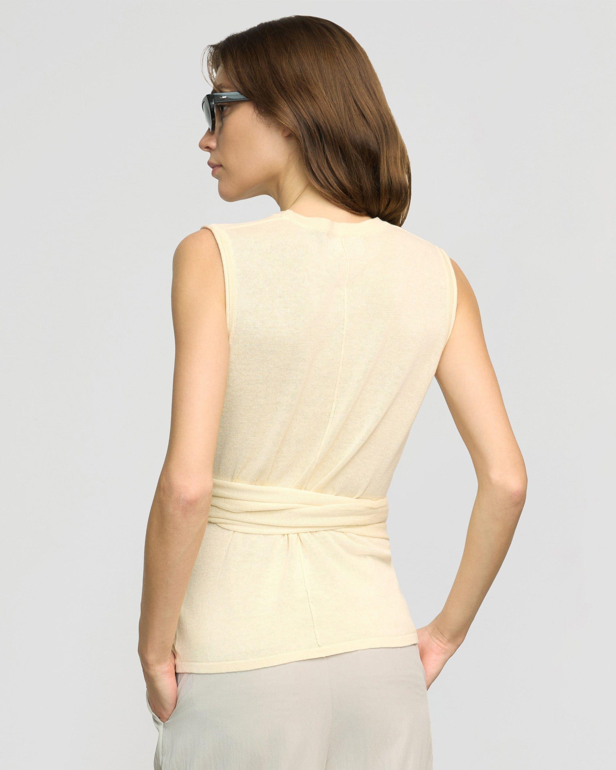 Rois Tie-Front Linen-Cotton Top Product Image