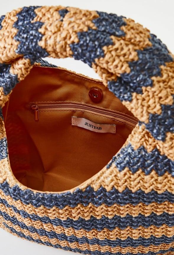 Stripe Crochet Raffia Bag Product Image