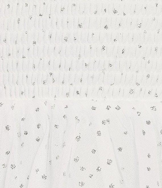 Midnight Doll Glitter Dot Long Sleeve Square Neck Bodice Tiered Dress Product Image