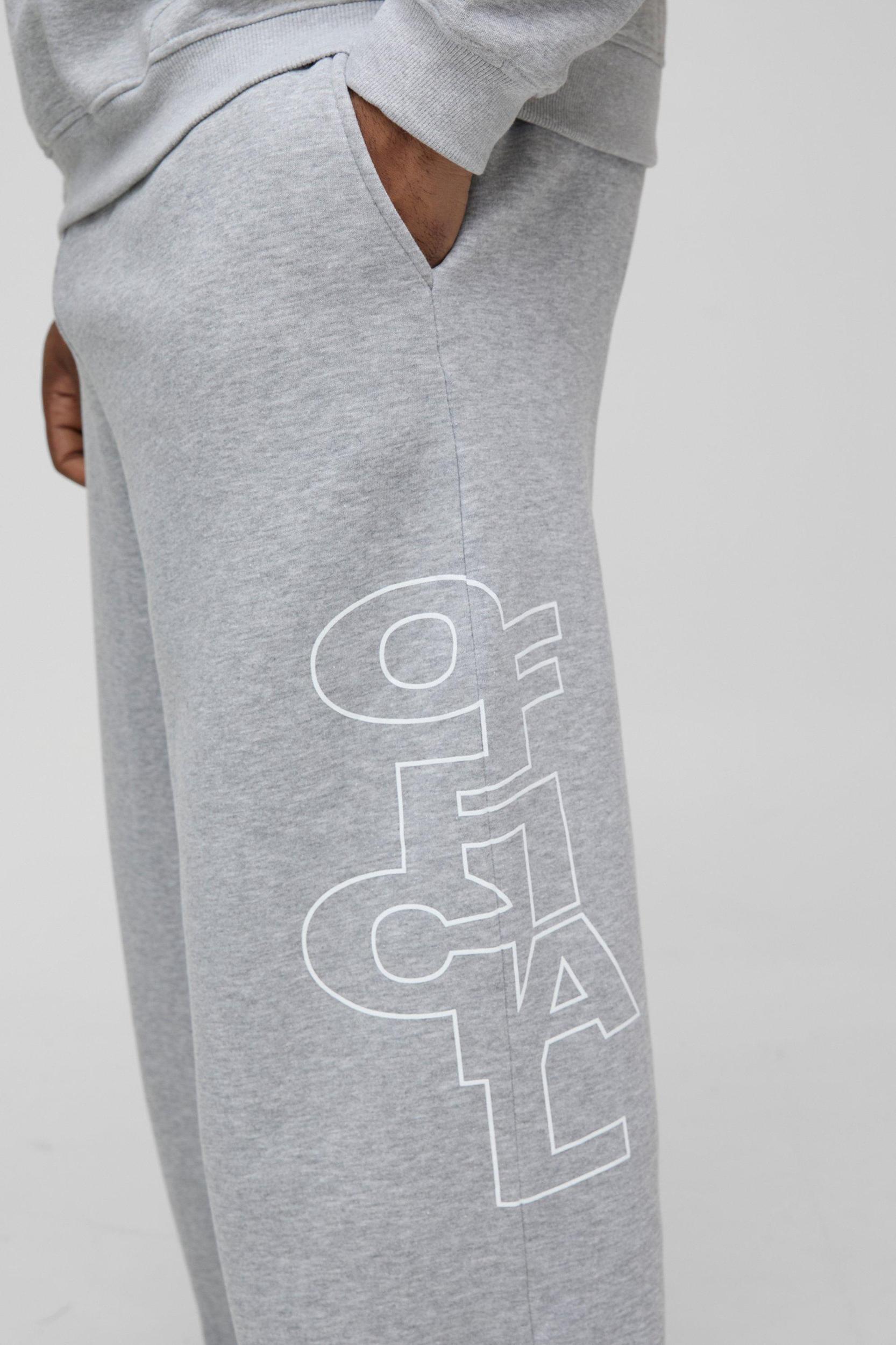 Plus Wide Leg Official Outline Sweatpants | boohooMAN USA Product Image