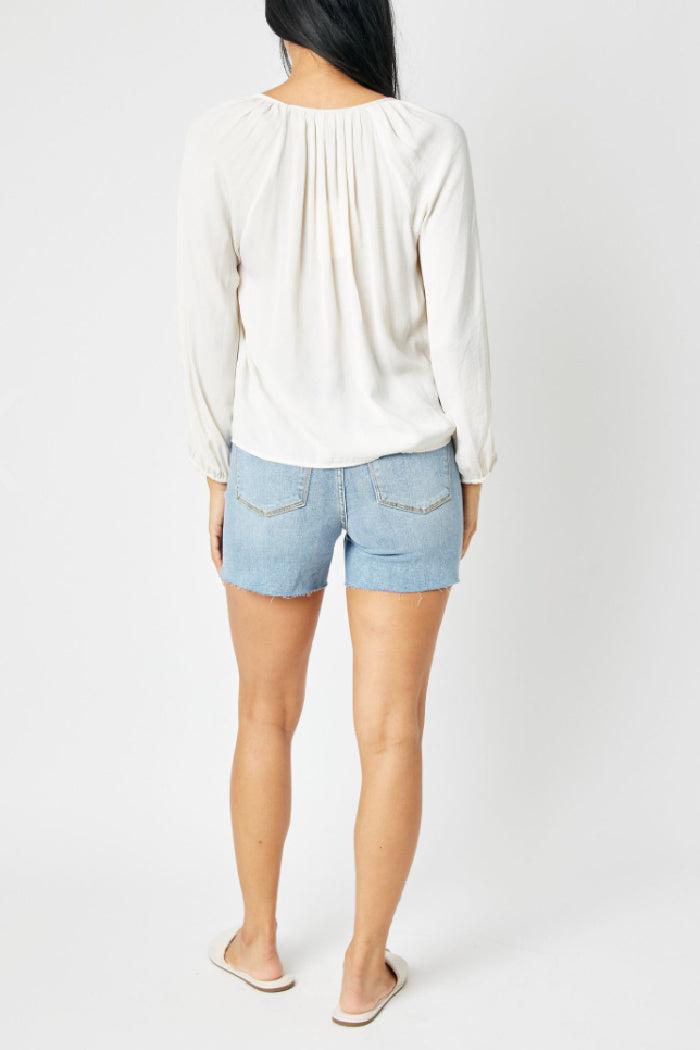 Mid-Rise Cut Off Shorts Product Image
