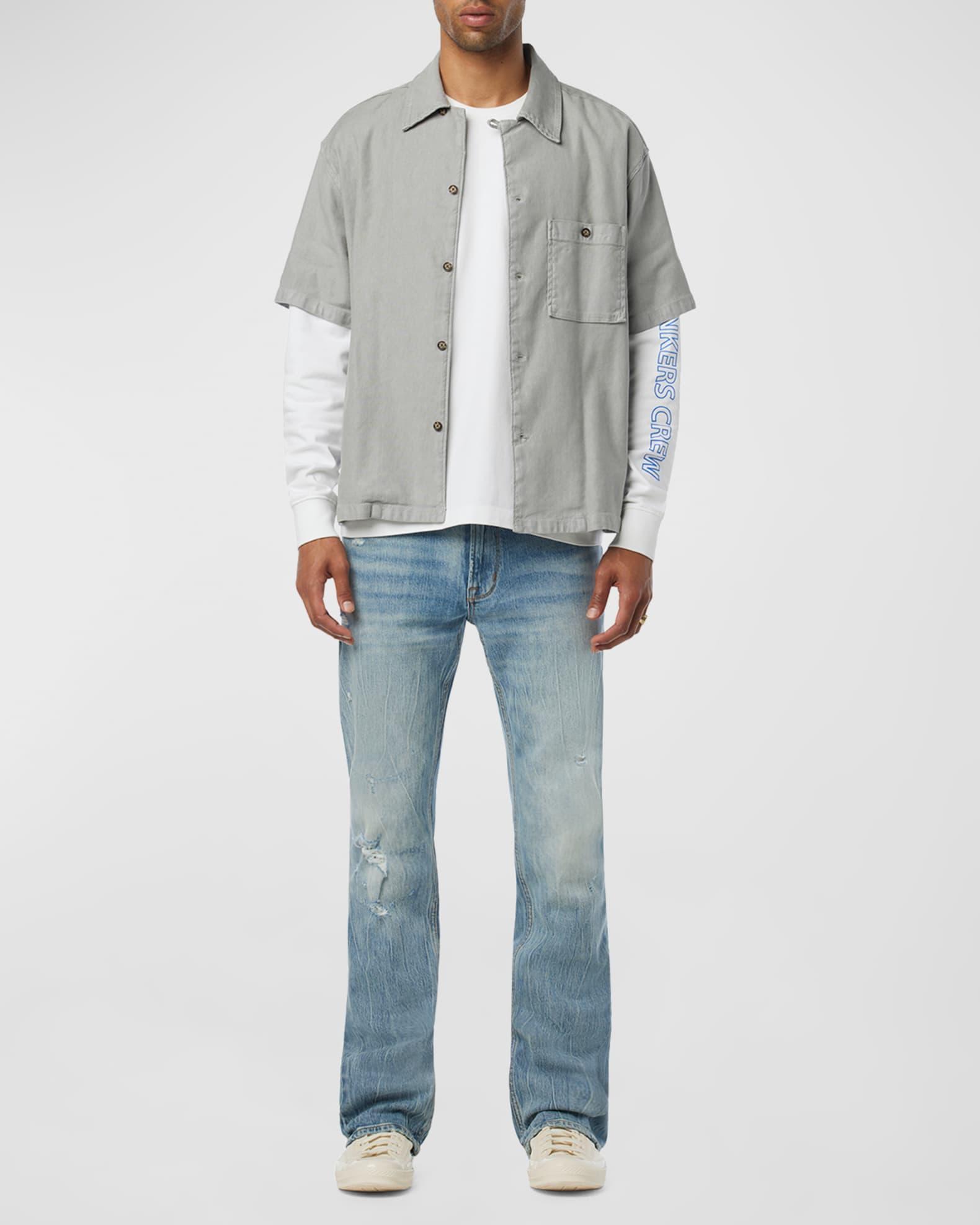 Mens Walker Distressed Stretch Flare Jeans Product Image