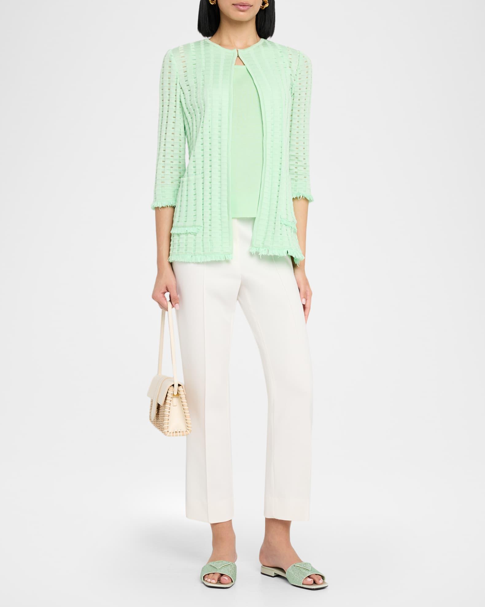 Heritage Fringe-Trim Tonal Burnout Knit Jacket Product Image