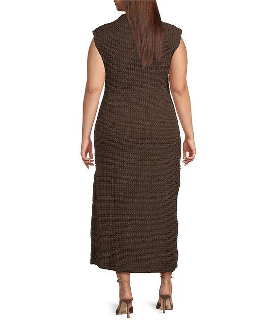 Sugarlips Plus Size True Clover Sleeveless Textured Knit Midi Dress Product Image