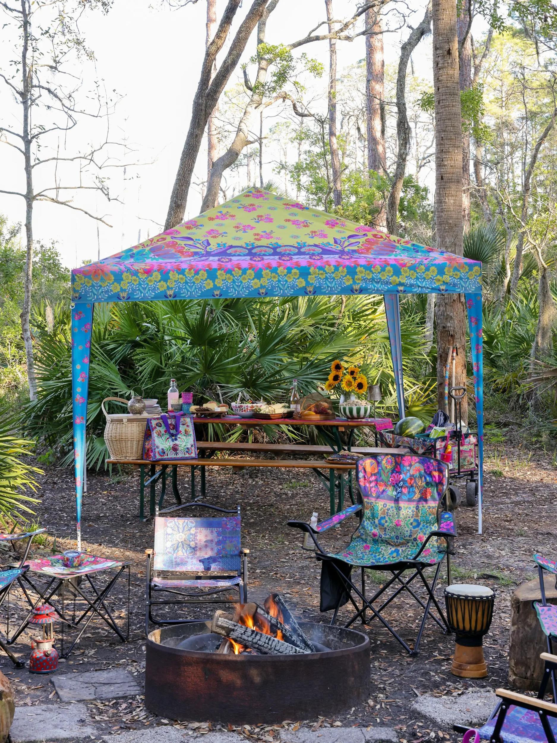 Live Happy Instant Canopy Tent - Mandala Folk Patchwork Product Image
