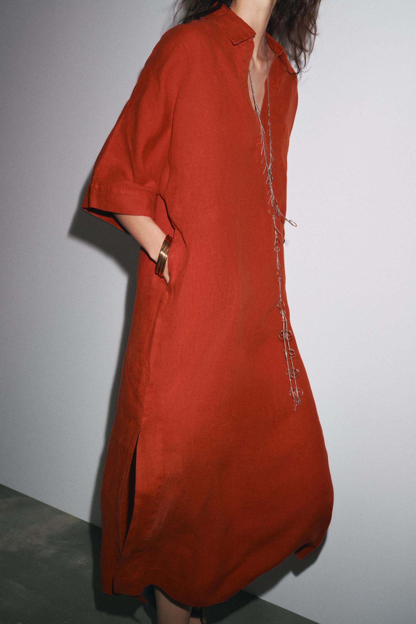 ZW COLLECTION 100% LINEN TUNIC DRESS Product Image