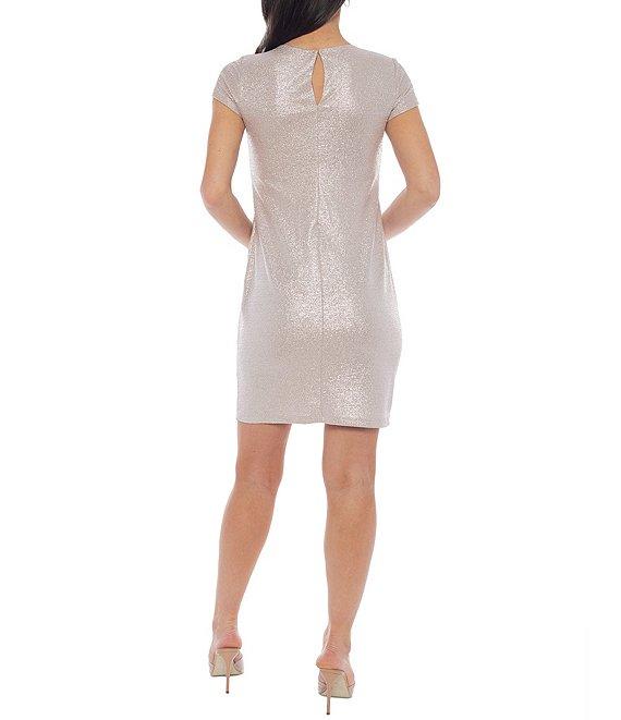 Marina Short Sleeve Crew Neck Sheath Dress Product Image
