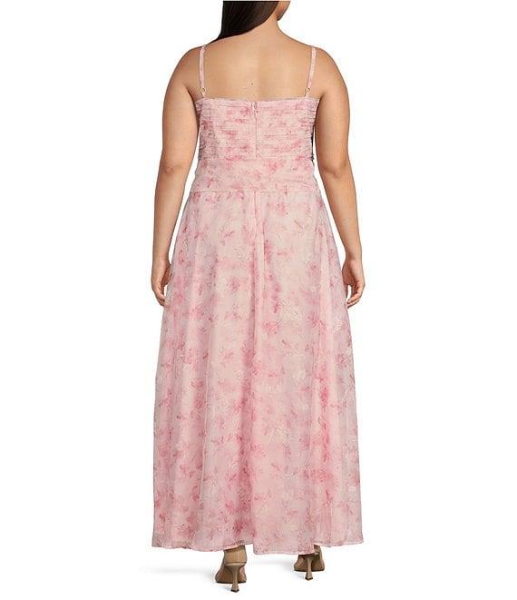 Layered With Love Plus Size Organza Chiffon V-Neck Sleeveless Tie Front Detail A-Line Dress Product Image