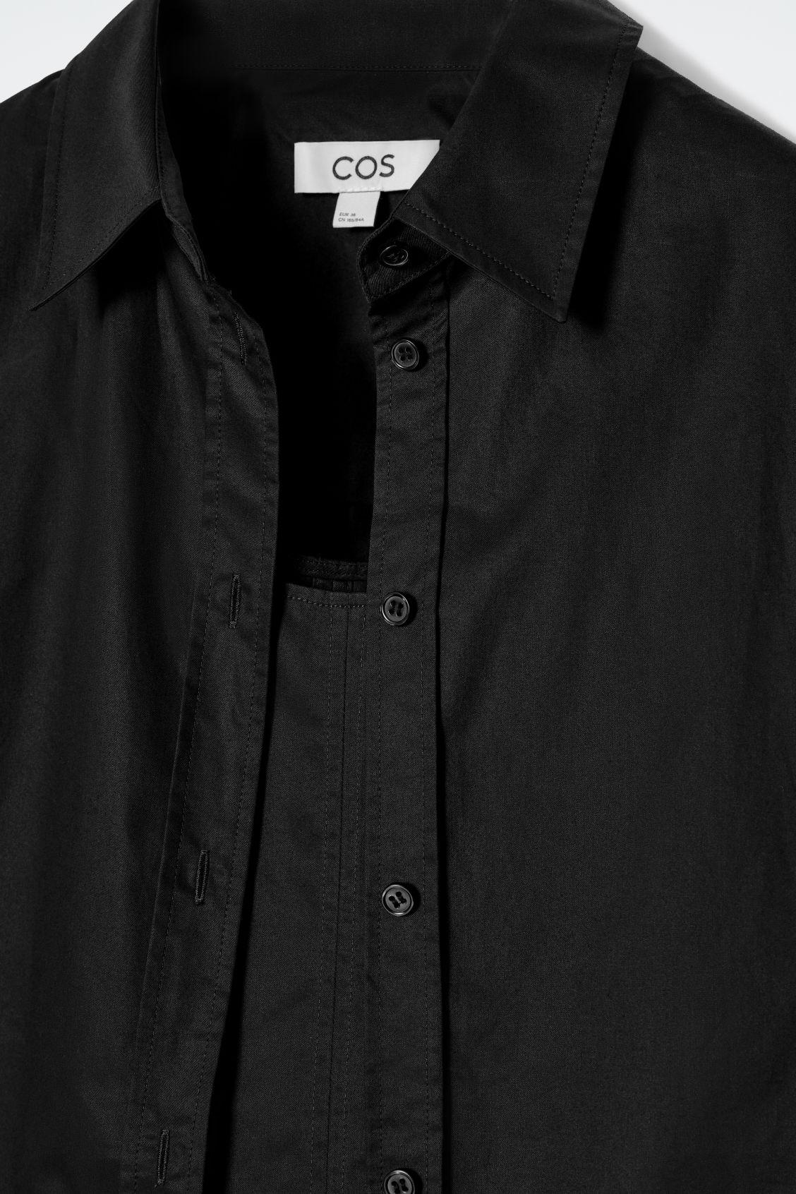 LAYERED TRAPEZE SHIRT DRESS Product Image