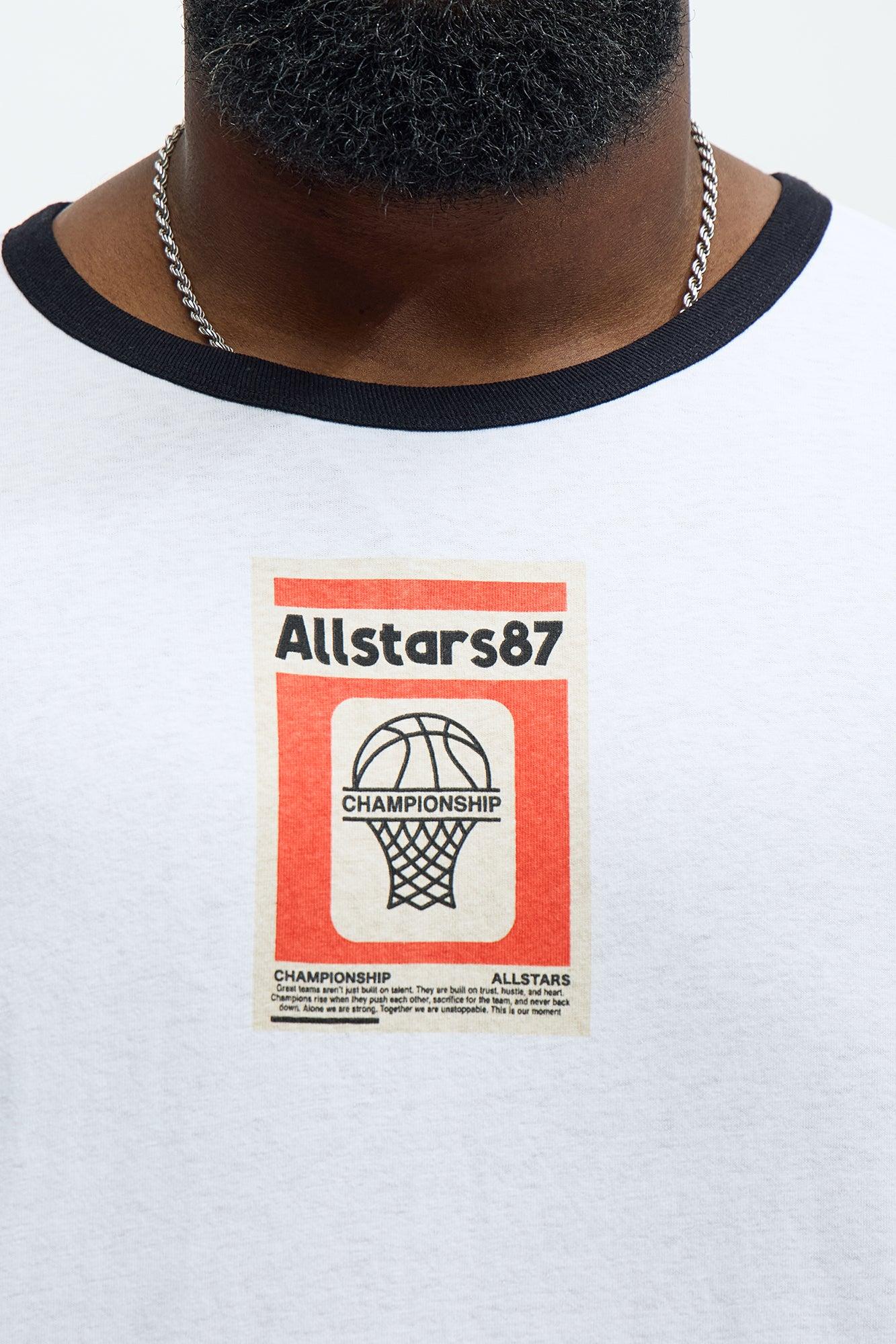 All Stars 87 Ringer Short Sleeve Tee - White/Black Product Image