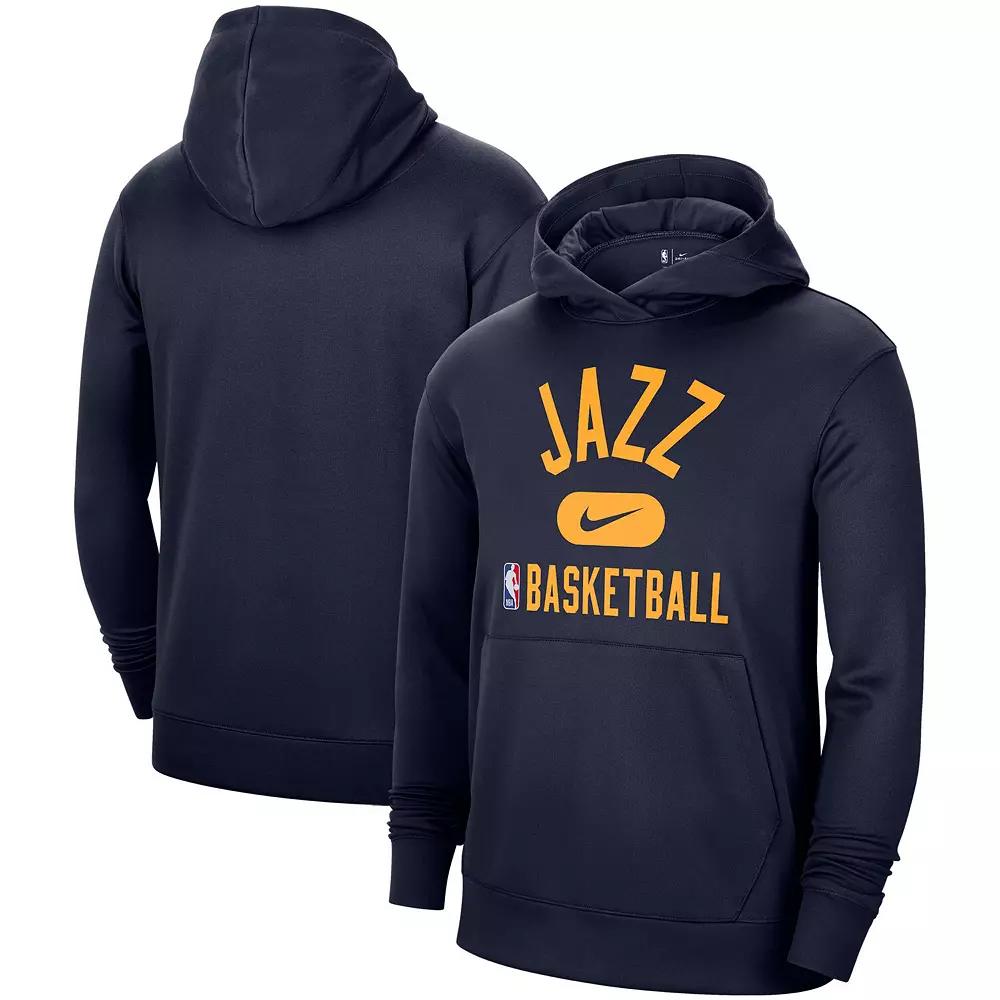 Men's Nike Navy Utah Jazz 2021-2022 Spotlight On Court Performance Practice Pullover Hoodie,  Product Image