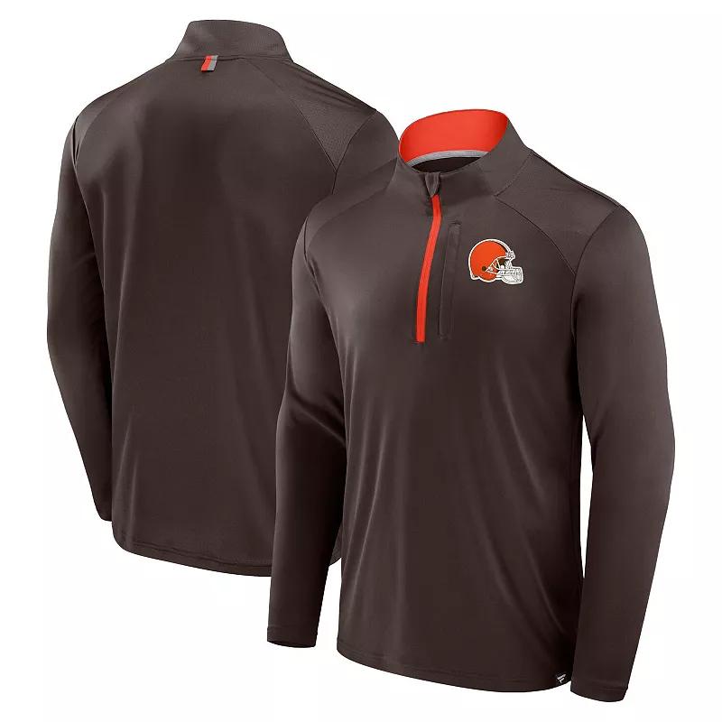 Men's Fanatics Brown Cleveland Browns Defender Long Sleeve Quarter-Zip Jacket,  Product Image