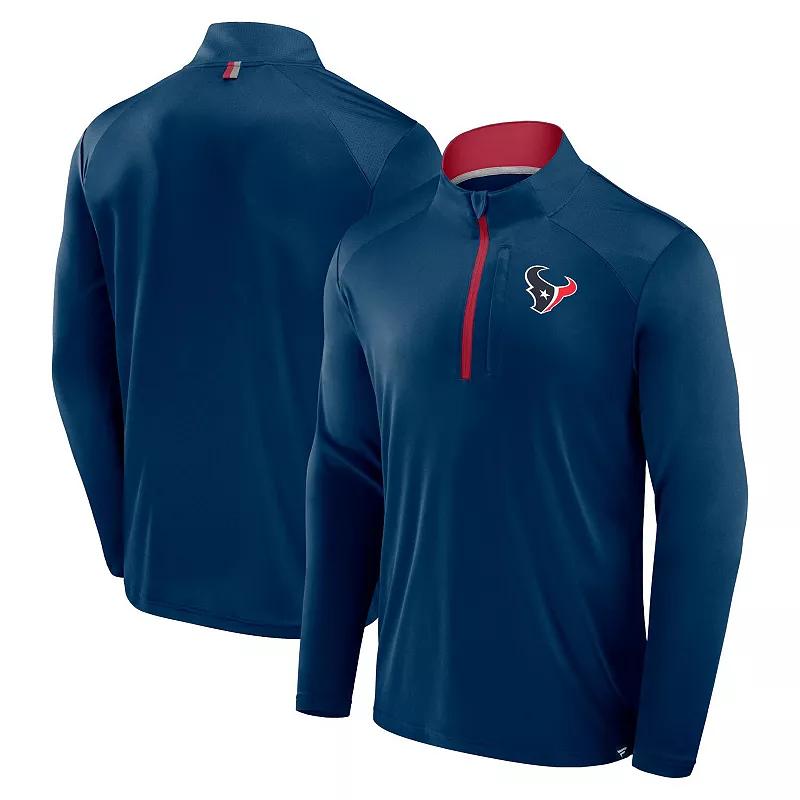 Mens Fanatics Houston Texans Defender Long Sleeve Quarter-Zip Jacket Blue Product Image