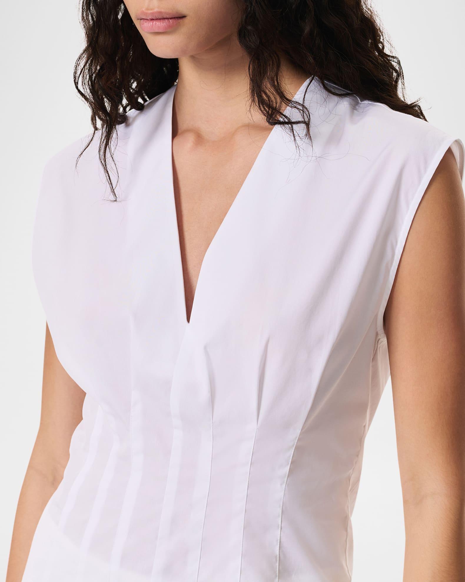 Ines V-Neck Poplin Top  Product Image