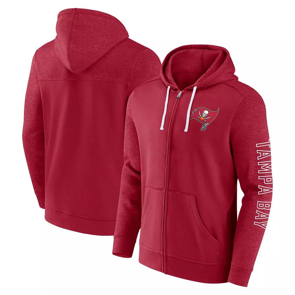Men's Fanatics Branded Red Tampa Bay Buccaneers Offensive Lineup Hoodie Full-Zip Hoodie,  Product Image