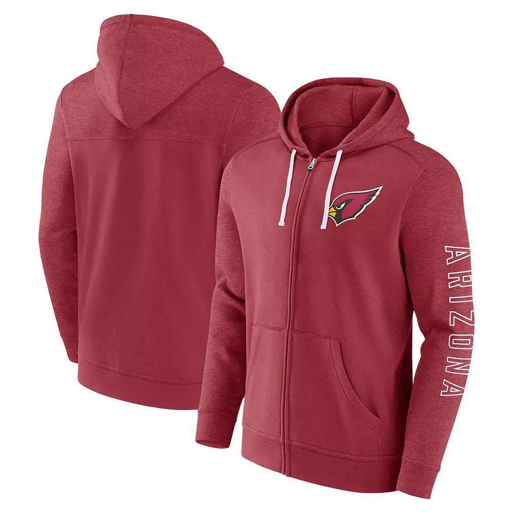 Men's Fanatics Branded Cardinal Arizona Cardinals Offensive Lineup Hoodie Full-Zip Hoodie,  Product Image