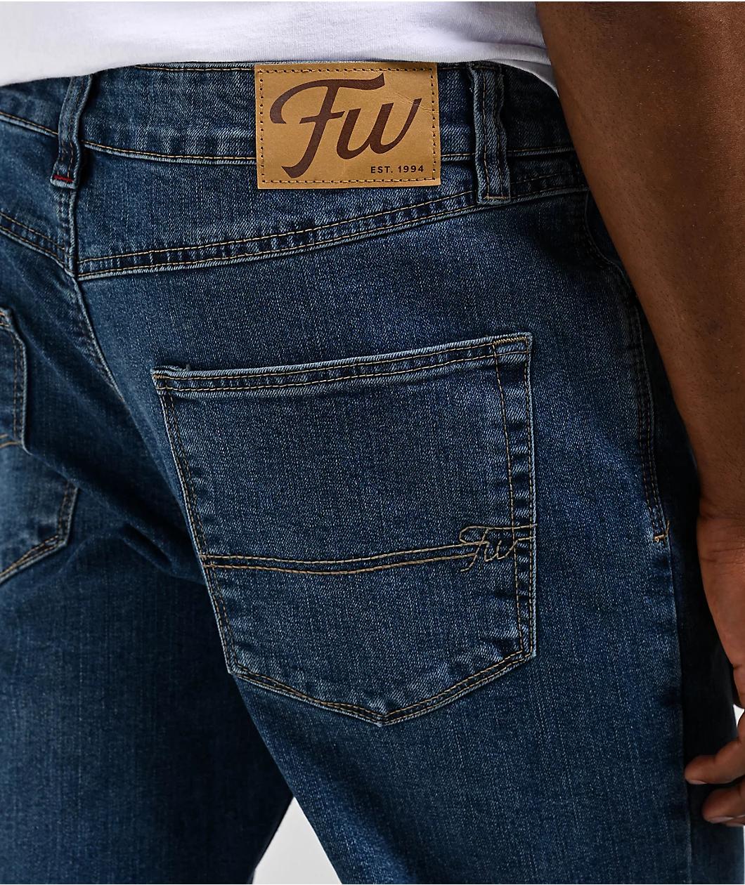 Freeworld Skinny Dark Blue Denim Jeans Product Image