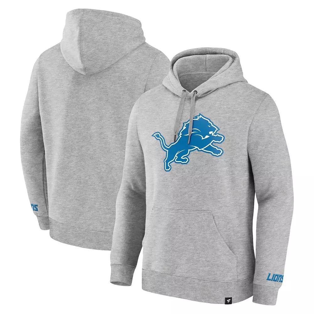 Men's Fanatics  Heather Gray Detroit Lions Legacy Fleece Pullover Hoodie, Size: Large, Grey Product Image