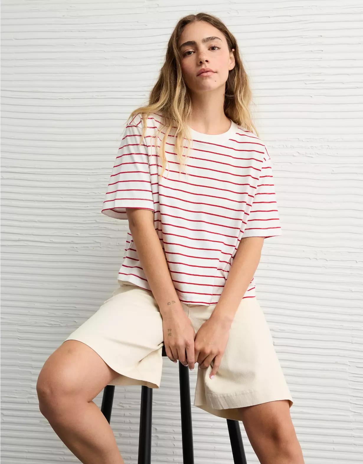 AE Boxy Striped T-Shirt Product Image
