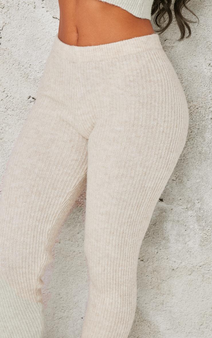Petite Oatmeal Rib Knit Leggings Product Image