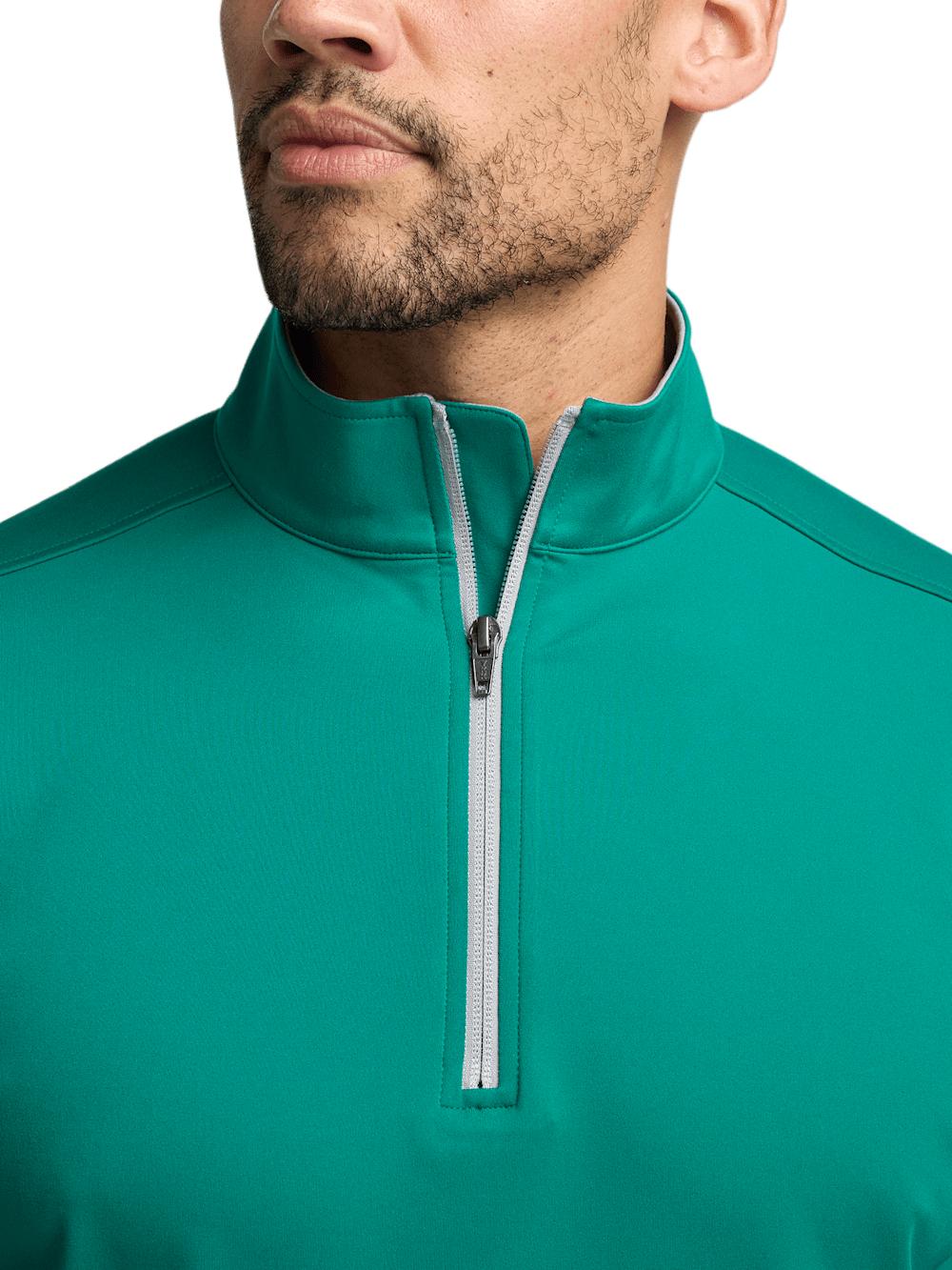 Performance Blend Quarter Zip Mock Neck - Green Product Image