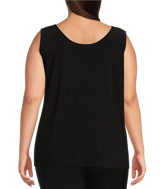 Investments Plus Size Soft Separates Reversible Crew to Scoop Neck Sleeveless Top Product Image
