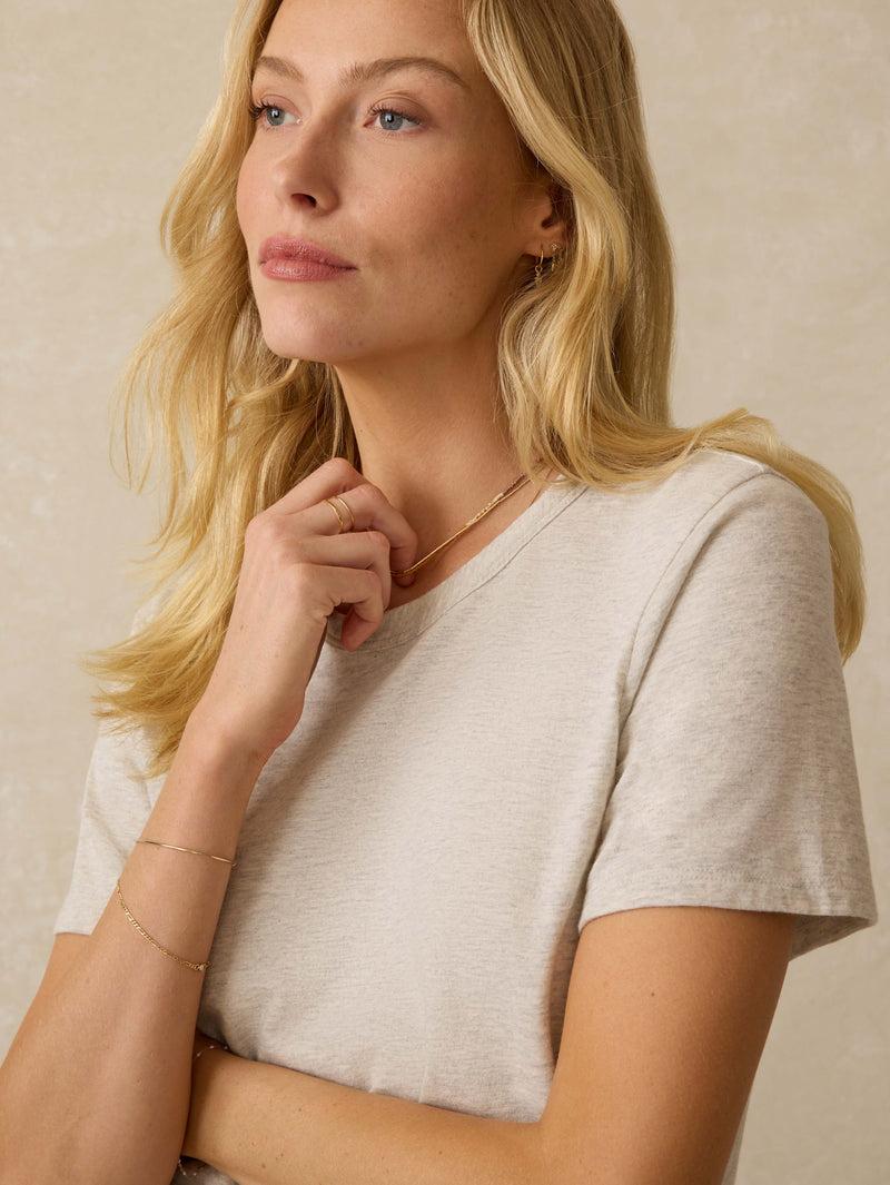 Sunwashed Regenerative Cotton Essential Tee - Island Dune Heather Product Image